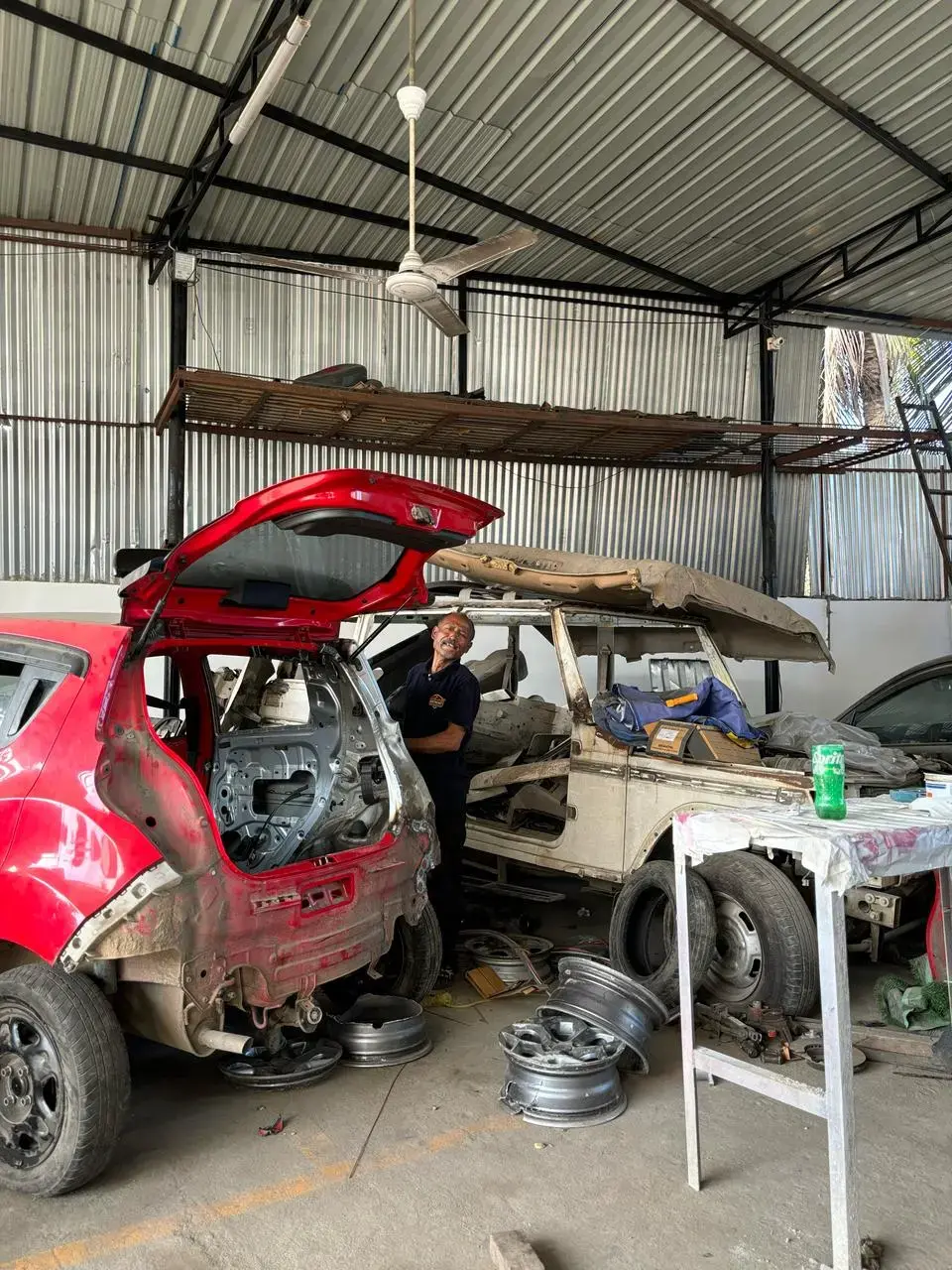 The experienced mechanic is doing repair work