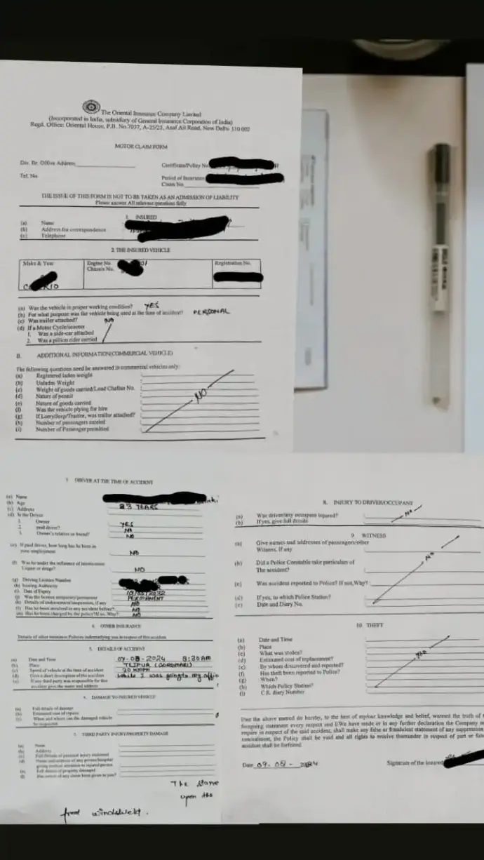 Insurance claim support