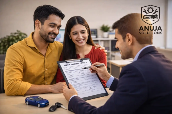 A team is guiding to customer for Insurance add ons